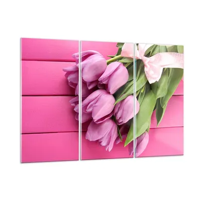Produktbild von Bilder auf glas - Tulpen Blumenstrauß Garten - 105x70cm - Glasbilder - Wandbilder - Kunstdruck - zum Aufhängen bereit - Wanddekoration aus Glas - Glas Bilder - Wandbild auf Glas - GCE105x70-2722