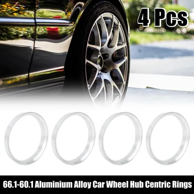 Image de 4pcs Bague de Centrage 66.1 à 60.1mm Jante Aluminium Alliage Voiture Moyeu Anneaux Centriques