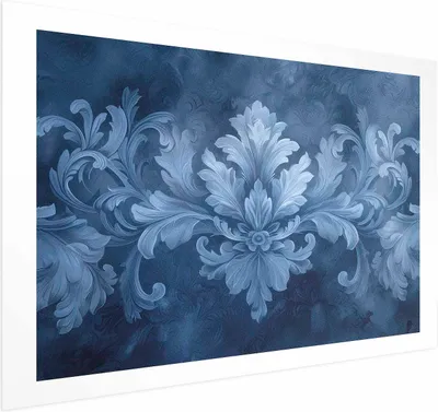 Produktbild von Posterpapier Poster - Blue Ornament in Cool Shades 30x21 cm Muster f-H-10008-ao-a