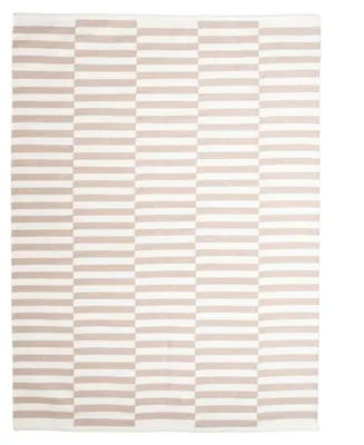 Produktbild von Baumwollteppich - Dazzle Blocks Beige Weiß