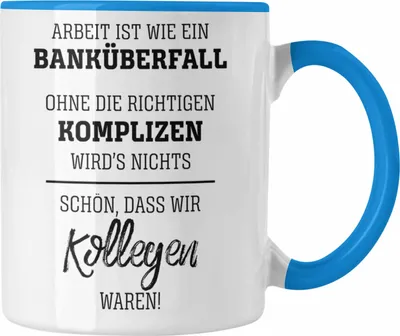 Produktbild von Trendation - Jobwechsel Tasse Geschenk für Kollegen Kollegin Abschied Abschiedsgeschenk Neuer Job Kaffeetasse Geschenkidee (Blau)