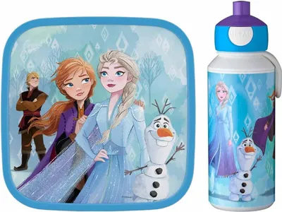 Produktbild von Mepal | Lunch-Set XL Campus | Bentobox groß & Trinkflasche | Spülmaschinenfest | 400 & 1300 ml | Mit Fächern, Gabel & Clip-Verschluss | Perfekt für Snacks & Mahlzeiten | Frozen 2
