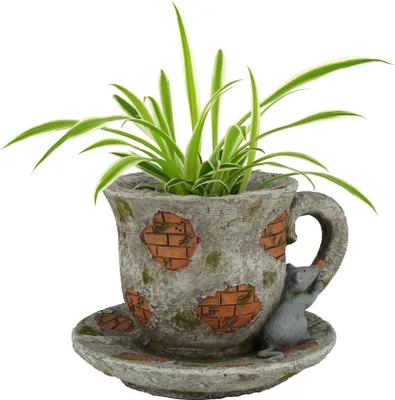Produktbild von abc HOME | Pflanztopf Tasse | Innen- & Außenbereich | Ziegelsteinoptik