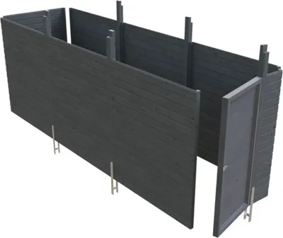 Produktbild von Geräteraum SKAN HOLZ C5 Friesland Spreewald Wallgau inkl. Pfostenanker 573 x 164 x 200 cm schiefer