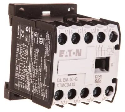 Zdjęcie produktu dla Eaton DILEM-10-G(12VDC), Kontaktor, Czarny, Biały, IP20, 45 mm, 52 mm, 58 mm