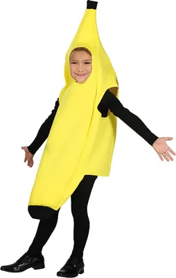 Produktbild von Fruchtkostüm Banane Spaß Outfit Karneval Tunika Gelb Kinderkostüm Ideen Faschingszeit Kreativ Uni Spaß Gelbes Bananenkostüm Lustiges Design Fastnacht, Größe: 3 - 6 Jahre Farbe: Gelb