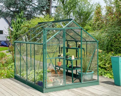 Produktbild von Vitavia Gewächshaus "Triton 5000" inkl. Stahlfundament smaragd grün 5,0 m² 3 mm ESG
