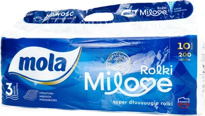 Productafbeelding van Mola Milove toiletpapier, 3-laags, 10 stuks.