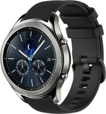 Produktbild von Strap-it Samsung Gear S3 Luxus-Silikonarmband (Schwarz)