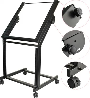 Produktbild von Steinbach höhenverstellbarer 19 Zoll /12 HE + 9HE Rack-Trolley für ...