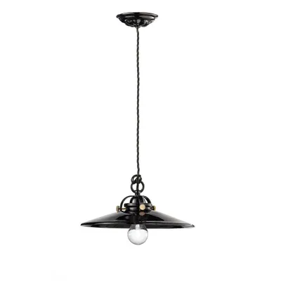 Zdjęcie produktu dla Lampa wisząca Ferroluce B&W Ø 31cm czarna okrągła