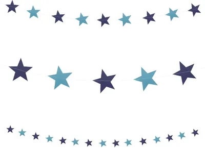 Produktbild von Oblique Unique Stern Girlande Banner mit Sternen Geburtstag Party Weihnachten Baby Shower Deko - blau