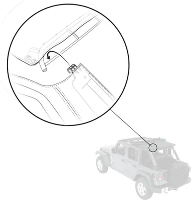 Obrázek produktu pro Náhradní háček Bestop J Hook pro Trektop 56863 Jeep Wrangler JL 18-