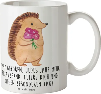 Produktbild von Mr. & Mrs. Panda Tasse 1997 Geburtstag Charmant - Weiß - Geschenk, feiere dich, Teetasse, Motivtasse, Happy Birthday, Alter, Geburtstagsfeier, Erinnerungen feiern, Becher