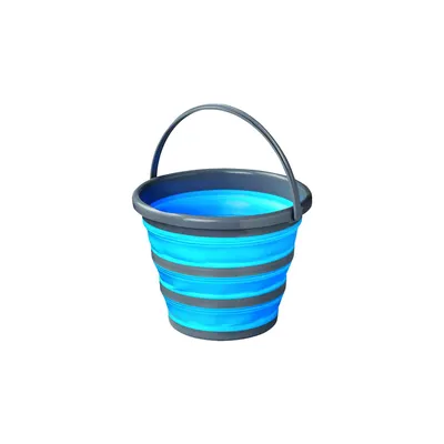 Image de IWH Seau pliable rond 10 litres bleu/gris