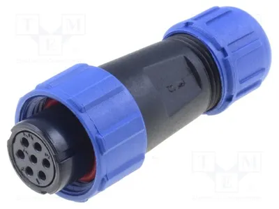 Productafbeelding van 1x SP13, vrouwelijk, 5A, PIN: 7, soldeerverbinding, 4÷6,5mm, IP68, stekker, 125V, SP1310/S7IN, WEIPU-connector