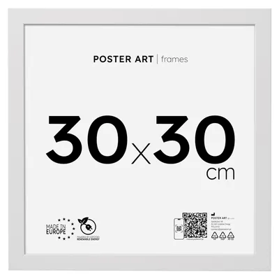 Produktbild von Bilderrahmen 30x30 cm für Fotos und Poster, weiß, MDF – Poster Art