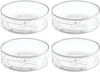Produktbild von 4er Set Drehbares Ordnungssystem Drehteller mDesign Transparent