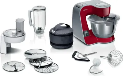 Produktbild von Bosch MUM5X720 Küchenmaschine de 1000 W 3,9 L Rot, Silber Integrierte Waage