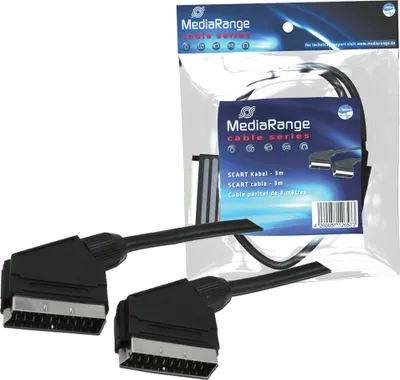 Produktbild von MediaRange Scart Kabel 3m black Scartkabel 20pol