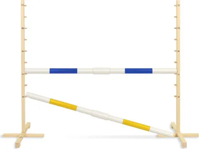 Immagine prodotto di Ostacolo di salto per cavallo Hobby 160cm, h-120 cm, due travi - blu e giallo