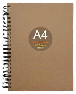 Produktbild von A4 Skizzenbuch Spiralbindung Kraftabdeckung Leer 60 Blatt