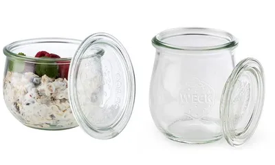 Produktbild von APS-Germany Weck-Gläser mit Deckel, 12er Set, Behälter, Rund, 0,075 l, Transparent, Glas, Glas