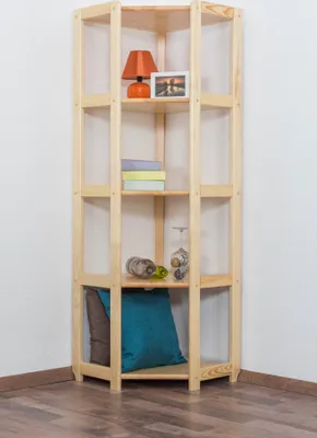 Produktbild von Holzregal natur mit 5 Fachböden, 163 cm hoch, 74 cm breit, 60 cm tief