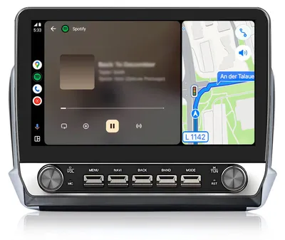 Zdjęcie produktu dla 10,1 cala 2+64 GB Radio samochodowe z systemem Android do Peugeot 208 2008 2012-2018 Bezprzewodowe CarPlay Android Auto WiFi GPS Navi RDS DSP DAB+ BT Z pokrętłem