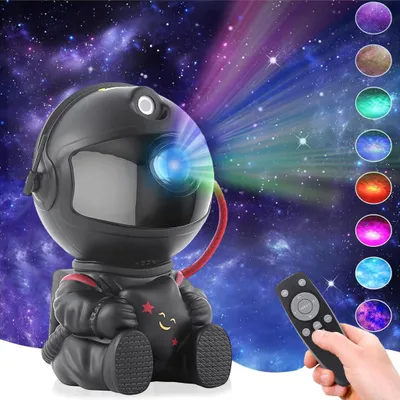 Image de Enfants Astronaut Veilleuse LED Ciel étoilé Lampe projecteur Veilleuse étoilée Lampe de projection Fête Chambre Enfants Décoration, Noir