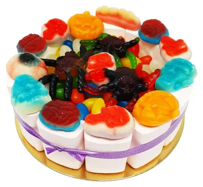 Produktbild von Happy Grusel Halloween Torte mit Baiser und Fruchtgummi 600g