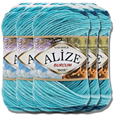 Produktbild von Alize 5x 100g Burcum Batik Wolle mit Farbverlauf, Häkeln, Stricken (1892)