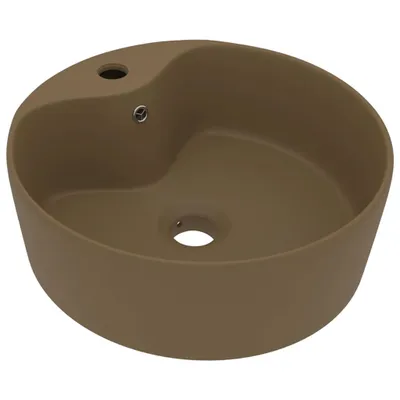 Obrázek produktu pro vidaXL umyvadlo s přepadem matné krémové 36x13 cm Keramika
