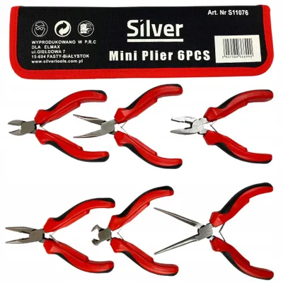 Obrázek produktu pro Stříbrné mini kleště 125mm 6ks