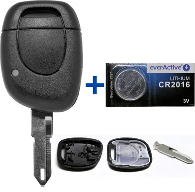 Produktbild von Auto Schlüssel Funk Fernbedienung 1x Gehäuse + 1x Rohling NE73 + 1x CR2016 Batterie kompatibel mit Renault