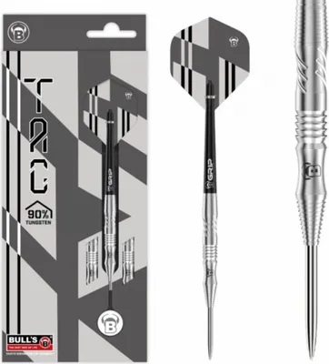 A product shot of a set of darts and its packaging.