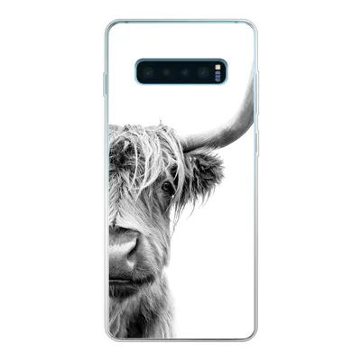 Produktbild von MuchoWow® Handyhülle Schutzhülle Hülle für Samsung Galaxy S10 Lite Schottischer Highlander - Tiere - Schwarz - Weiß Silikon Softcase Handy Hülle - Schutz