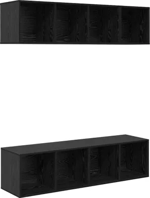Immagine prodotto di vidaXL Set di mobili per TV 3 pezzi in rovere nero con materiale a base di legno