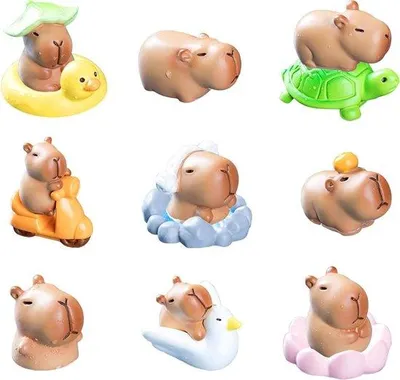 Obrázek produktu pro Sada 13 mini kapibar pro dorty a miniaturní krajiny