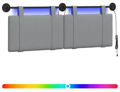 Produktbild von Hängendes Kopfteil Mit LED Licht Hellgrau Stoff