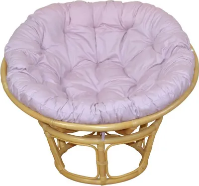 Produktbild von Papasansessel - Rattansessel  ø 100 cm beige gebeizt, mit Auflage pastellrose