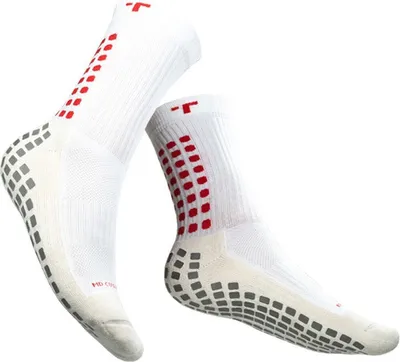 Produktbild von Trusox Mid-Calf Cushion Crew 3.0 Gripsocken - Weiß / Rot  | Größe: 34,5-38,5