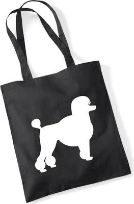 Produktbild von Huuraa Jutebeutel Pudel Silhouette 10 Liter Black Baumwolle Tasche Geschenkidee