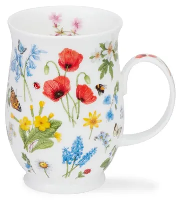 Mok aus Feinporzellan, Wildblumenmuster, 0,31 l