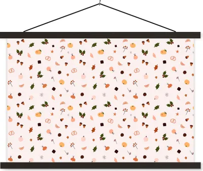 Produktbild von MuchoWow® Textilposter Winter - Weihnachten - Mistelzweig 150x100 cm mit schwarzem Rahmen - Schlafzimmer