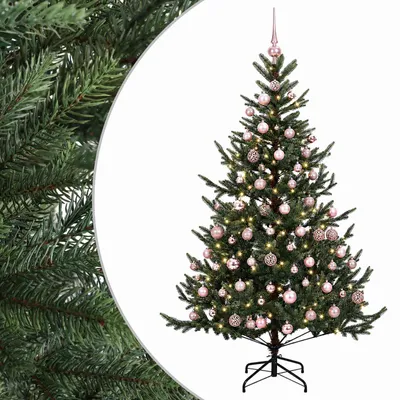 Produktbild von vidaXL Künstlicher Weihnachtsbaum mit Weihnachtskugel 210 cm 300 LEDs