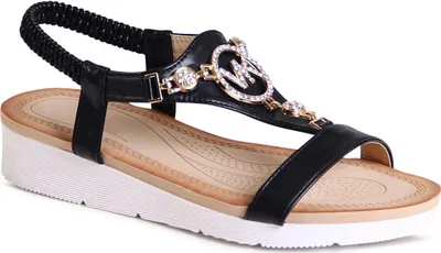 Produktbild von topschuhe24 3003 Damen Riemchen Sandalen Glitzer Sandaletten , Farbe:Schwarz, Größe:38 EU