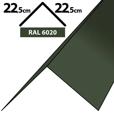 Produktbild von 2m Winkelblech Kantblech Kante Blechwinkel pulverbeschichtetes 0,5mm Zuschnitt 45cm RAL-6020 Chromooxidgrün