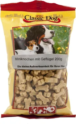 Produktbild von Classic Dog Snack Miniknochen mit Geflügel 200g