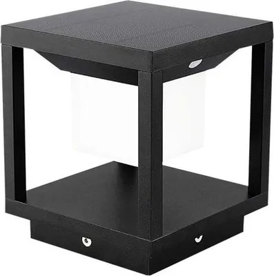Image de Balise Solaire Design Noire 2W IP65 Avec Détecteur de Mouvement - Blanc Chaud 2300K - 3500K